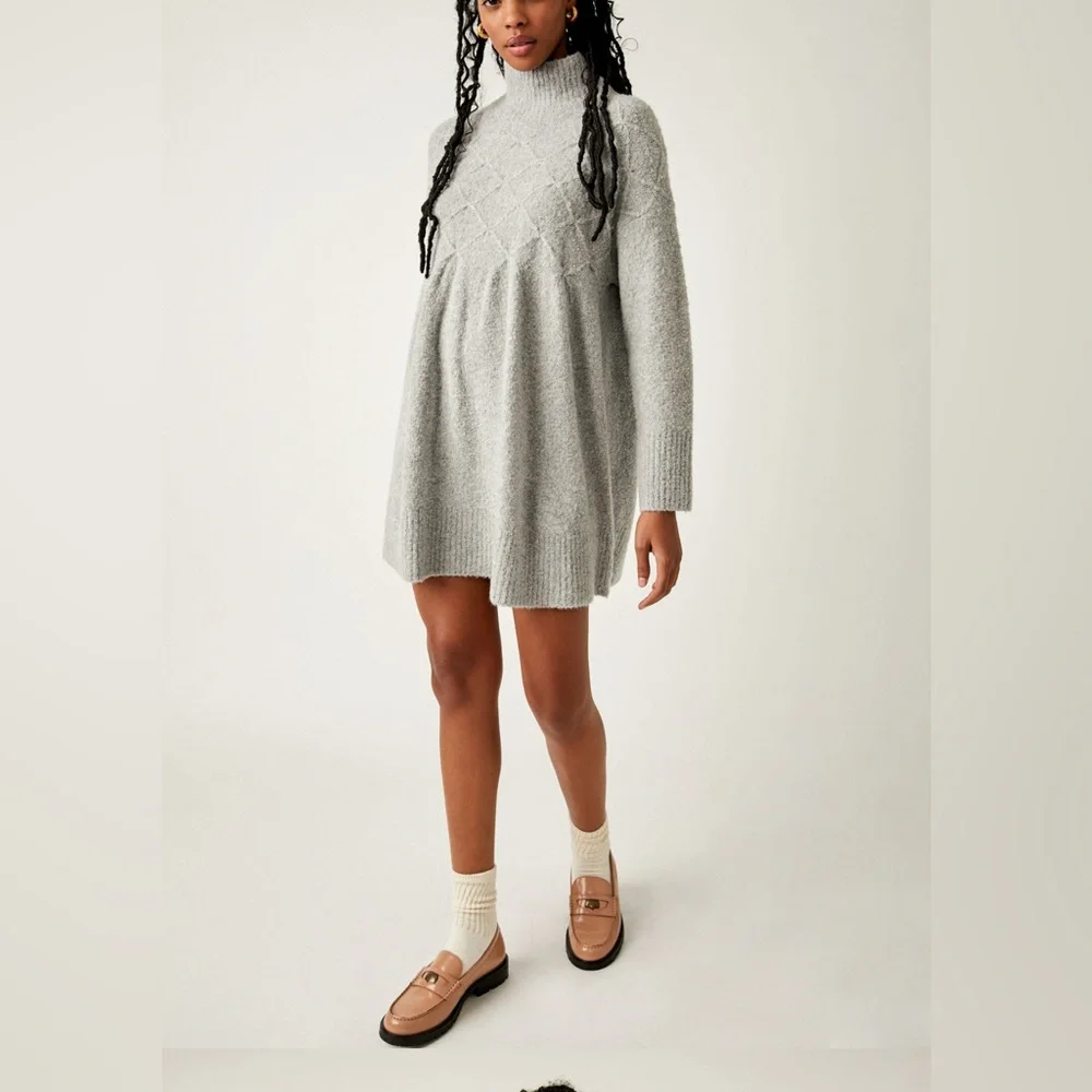 Free People Jaci Sweater Dress Gray Size L